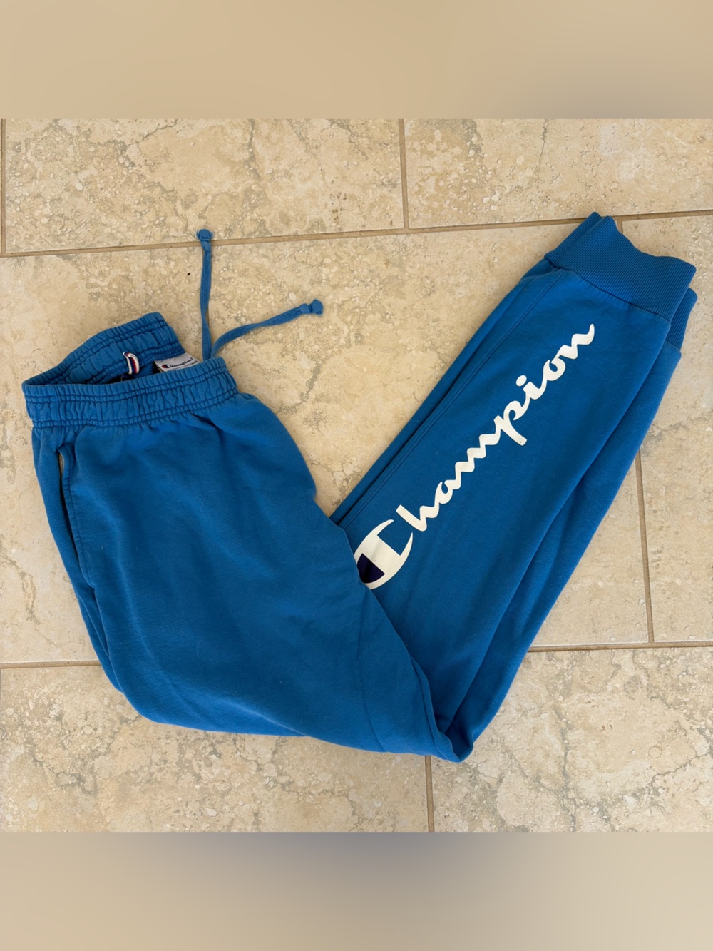 Champion' Blue Logo Jogger Sweatpants